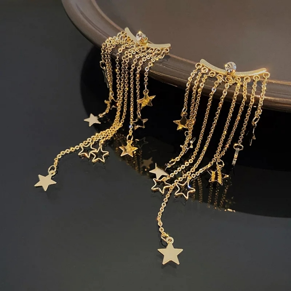 Star Tassel Drop Earrings